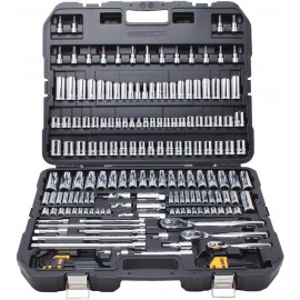 DEWALT Mechanics Tool Set, SAE and Metric, 1/2, 1/4, 3/8 Drive Sizes, 192-Piece (DWMT75049) & DT7969-QZ, 32 Piece XR Professional Magnetic Screwdriver Bit Accessory Set, Yellow