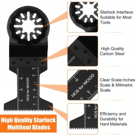 Starlock Oscillating Blades,24Pcs Multi Tool Saw Blades Set,Universal Starlock Blade Wood,Metal Quick Release Multi-Tool Blade Compatible with Bosch,Fein,Makita Oscillating Multitool Accessories