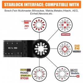 Starlock Oscillating Blades,24Pcs Multi Tool Saw Blades Set,Universal Starlock Blade Wood,Metal Quick Release Multi-Tool Blade Compatible with Bosch,Fein,Makita Oscillating Multitool Accessories
