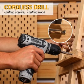 Power Drill Tool Set Kit: DEKO Cordless Drill Tool Box with 12V Battery Electric Drill Driver for Home Hand Repair Power Tools Sets Drills Case