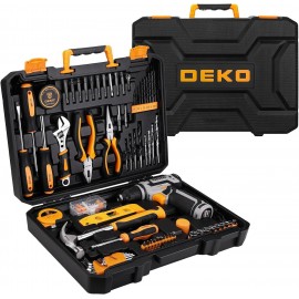 Power Drill Tool Set Kit: DEKO Cordless Drill Tool Box with 12V Battery Electric Drill Driver for Home Hand Repair Power Tools Sets Drills Case
