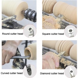 51buyoutgo Wood Turning Tools for Lathe, 4pcs Woodturning Tools Wood Turning Lathe Tools Set Kits, Lathe Tools for Woodturning Large Power Lathe Turning Tools