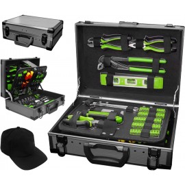 MANUFORE 114pcs Large Hand Tool Sets with Aluminium Box for Home Repair Auto Repair