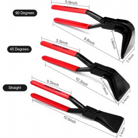 TOOLEAGUE 3 Pieces Hand Seamers Sheet Metal Tools,45°and 90°Sheet metal Bending Pliers Set for Flattening Metal, Metal Bender Tool with Tool Box Storage Case
