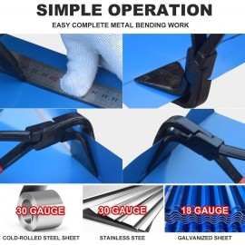 TOOLEAGUE 3 Pieces Hand Seamers Sheet Metal Tools,45°and 90°Sheet metal Bending Pliers Set for Flattening Metal, Metal Bender Tool with Tool Box Storage Case