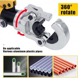 HSEAMALL Hydraulic Pipe Tube Crimping Tools, Pressure Pipe Clamp Crimping Pliers for Aluminum-Plastic Pipes with TH 16 20 26 32mm² molds