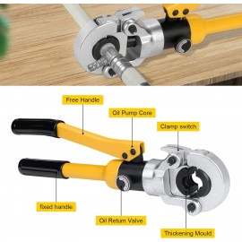 HSEAMALL Hydraulic Pipe Tube Crimping Tools, Pressure Pipe Clamp Crimping Pliers for Aluminum-Plastic Pipes with TH 16 20 26 32mm² molds