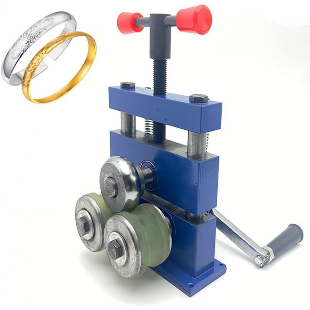 FAcoLL Hand Crank Bending Machine for Bracelet, Ring Bracelet Bending Machine, Multi-Functional Manual Jewelry Rolling Mill Machine Jewelry DIY Tools, Jewelry Making Processing Tools A
