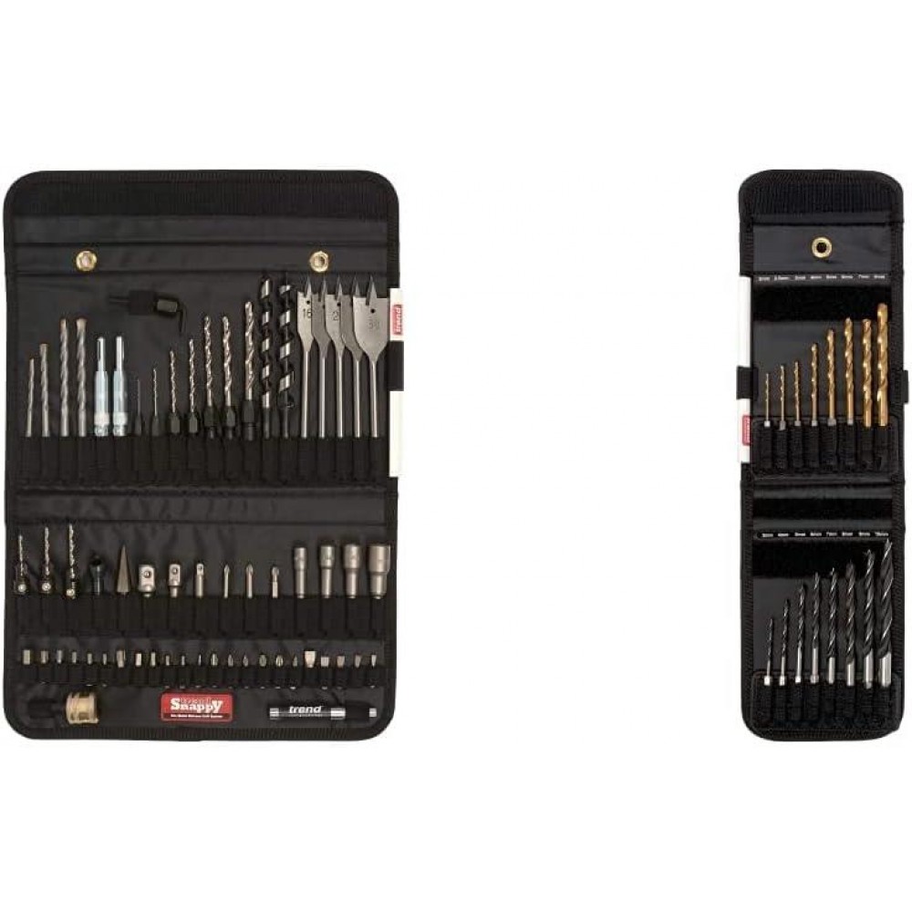 TREND Snappy SNAP/TH2/SET Complete Drill Bit and Tool Set, Black, 60 Pieces & SNAP/HD1/SET Snappy Drill Set - 16 piece, Black