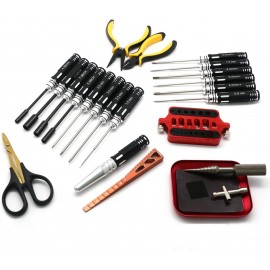 RC Tool Kit 23 in 1 Screwdriver Set Pliers - RC Hex Driver Set RC Tools - Hex Nut Driver Set Wrench Key Driver Tool for Quadcopter RC Car Multi-Axis FPV Racing Drone Traxxas Helicopter (23)