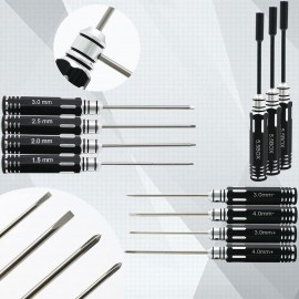 RC Tool Kit 23 in 1 Screwdriver Set Pliers - RC Hex Driver Set RC Tools - Hex Nut Driver Set Wrench Key Driver Tool for Quadcopter RC Car Multi-Axis FPV Racing Drone Traxxas Helicopter (23)