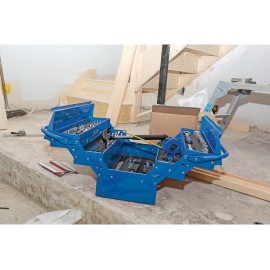 Draper 70282 Tool Kit with Cantilever Toolbox, (90 Piece), Blue and Black