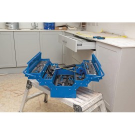 Draper 70282 Tool Kit with Cantilever Toolbox, (90 Piece), Blue and Black