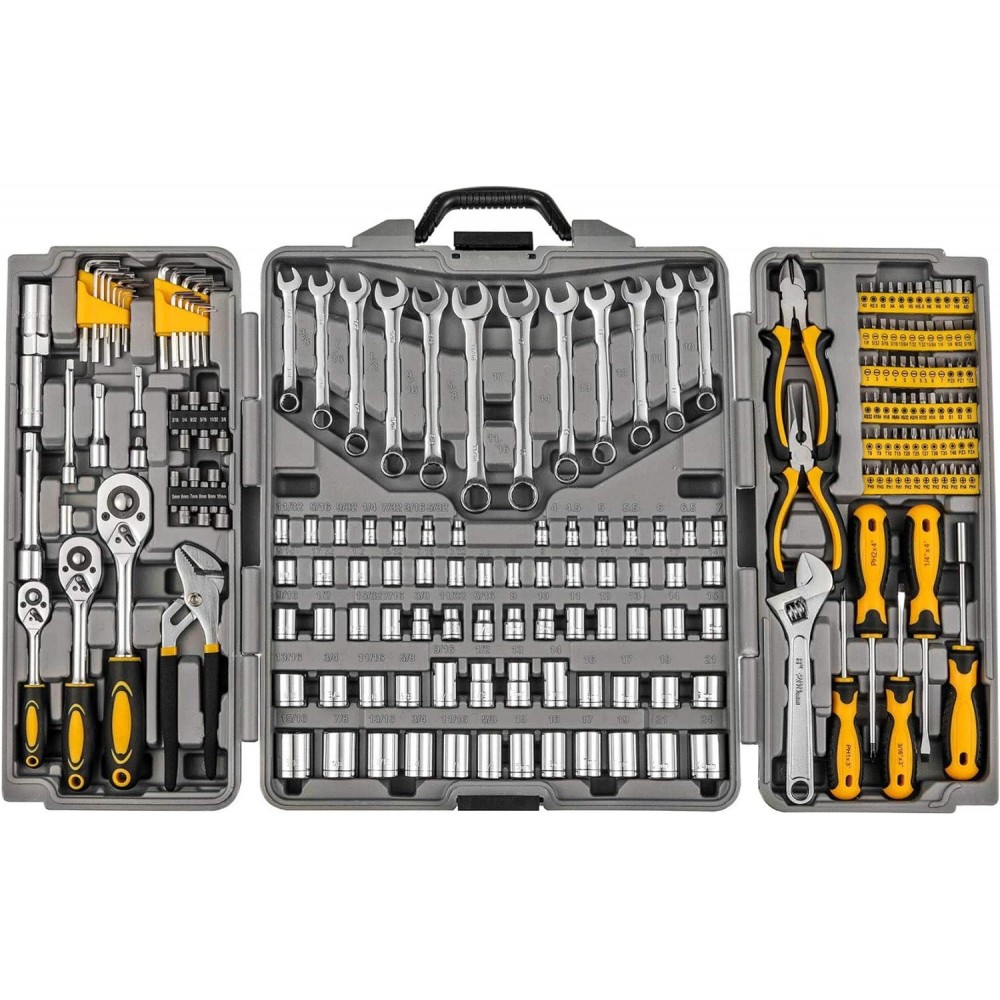 205 Piece Mechanics Tool Set, Socket Wrench Auto Repair Tool Pliers Combination Mixed Hand Tool Set Kit with Box Organizer Storage Case