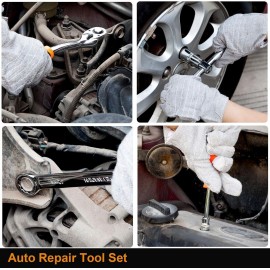 205 Piece Mechanics Tool Set, Socket Wrench Auto Repair Tool Pliers Combination Mixed Hand Tool Set Kit with Box Organizer Storage Case