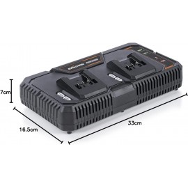 Evolution Power Tools Multi Charger for Lithium Ion Battery Pack, Black/Orange, Dual (108-0001A)