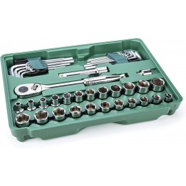 SATA 213-Piece 1/4-Inch, 3/8-Inch, 1/2-Inch Drive Three Drawer Mechanic's Tool Set with 72T Ratchets and 107 Sockets- ST09512U