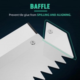 HLGKBY V-Notched Trowel 60cm/75cm, Tile Tools Tile Trowel,Rustproof Tile Trowel with Arch Tooth, Perfect for Large Tiles Flooring & Tiling Masonry Hand Trowel of Different Sizes 90cm