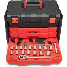 Crescent 229 Piece 1/4, 3/8 & 1/2 Drive Mechanics Hand Tool Set with 3 Drawer Storage Case - CTK229C