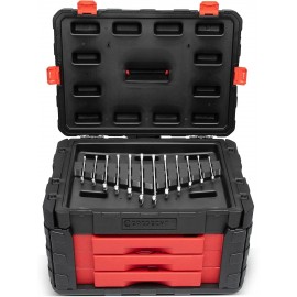 Crescent 229 Piece 1/4, 3/8 & 1/2 Drive Mechanics Hand Tool Set with 3 Drawer Storage Case - CTK229C