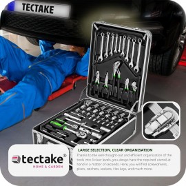 tectake Portable Tool Box Trolley, 1,200-Piece Kit, with 4 drawers & wheels. Essential DIY Tools Set, Home & Office Hand Tools, Mechanic Spanner Organiser, with Wheels - Home Improvement Starter Kit