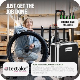 tectake Portable Tool Box Trolley, 1,200-Piece Kit, with 4 drawers & wheels. Essential DIY Tools Set, Home & Office Hand Tools, Mechanic Spanner Organiser, with Wheels - Home Improvement Starter Kit