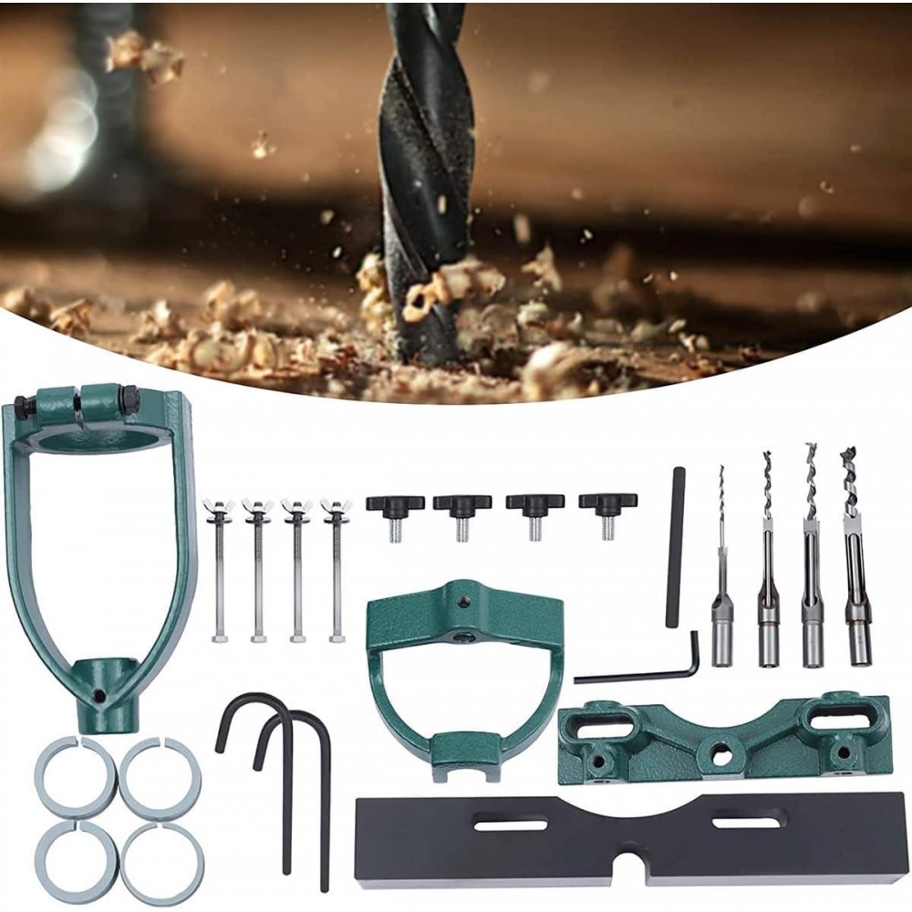 Bench Drill Locator Set for Mortiser Square Hole Chisel Drilling Machine, Bench Drill Locator Set Mortising Machine Attachment for Woodworking, Tenon Tools Mortising Accessories for Drill Press