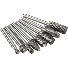 EsportsMJJ 8pcs Carbide Rotary Burr Set 1/4 Inch Shank File Power Tool