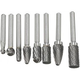EsportsMJJ 8pcs Carbide Rotary Burr Set 1/4 Inch Shank File Power Tool