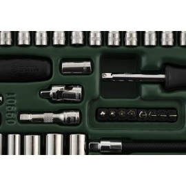 Sata 66pc 1/4in Drive 6 Point Metric Socket Tray Compact Hand Tool Set