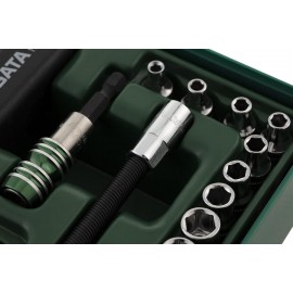 Sata 66pc 1/4in Drive 6 Point Metric Socket Tray Compact Hand Tool Set