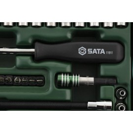 Sata 66pc 1/4in Drive 6 Point Metric Socket Tray Compact Hand Tool Set