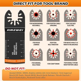 Oscillating Saw Blades,AMZWEL 30 Packs Arc Edge Multitool Blades for Drywall Tools,Oscillating Blades with Titanium,Bi-Metal for Wood/Metal/Plastic Kits Fit Dewalt Milwaukee Ryobi…