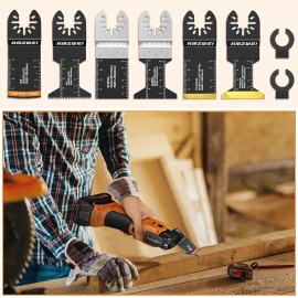 Oscillating Saw Blades,AMZWEL 30 Packs Arc Edge Multitool Blades for Drywall Tools,Oscillating Blades with Titanium,Bi-Metal for Wood/Metal/Plastic Kits Fit Dewalt Milwaukee Ryobi…