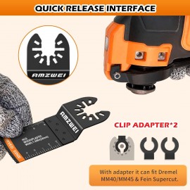 Oscillating Saw Blades,AMZWEL 30 Packs Arc Edge Multitool Blades for Drywall Tools,Oscillating Blades with Titanium,Bi-Metal for Wood/Metal/Plastic Kits Fit Dewalt Milwaukee Ryobi…