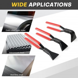 Acymner 3-Piece Sheet Metal Bending Pliers Set | Hand Seamers for Roofers, Plumbers, and Metal Processing Straight, 45° & 90° Metal Bender Tools