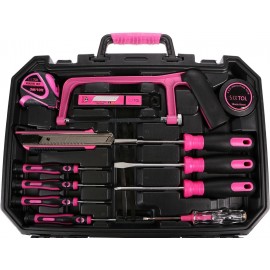 SIXTOL Home Pink 128 Piece Tool Set in a Tool Box
