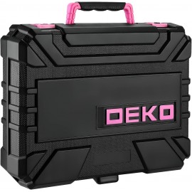 DEKOPRO Drill Set: Tool Set with 8V Pink Cordless Drill, Home Tool Kit with Drill, Hand Tool Kits for Women 126 Piece