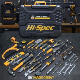 Hi-Spec 122-Piece Metric Auto Mechanics Tool Kit Set. Perfect for Car, Bike Repair & Maintenance. Comprehensive Hand Tool Set