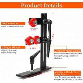Wood Lathe Steady Rest, JAZORR L Shape Woodworking Steady Rest, Lathe Tool Rest,Wood Lathe Tools, Wood Lathe Tools and Accessories with Three Metal Fixing Wheels (Black)