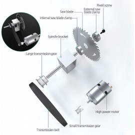 Portable Table Saws for Woodworking, 100W Multi-Functional Desktop Electric Cutter with Adjustable Speed & Angle, 16MM Cutting Depth, Flexible Shaft, for Wood, Plastic, Acrylic Cutting