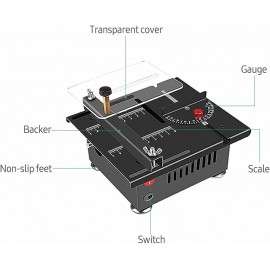 Portable Table Saws for Woodworking, 100W Multi-Functional Desktop Electric Cutter with Adjustable Speed & Angle, 16MM Cutting Depth, Flexible Shaft, for Wood, Plastic, Acrylic Cutting