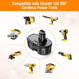 3.7Ah 18V DC9096 DC9098 Replacement Battery Compatible with Dewalt 18V XRP DC9098 DC9099 DW9095 DW9096 DW9098 DE9038 Cordless Power Tools Battery-2Packs