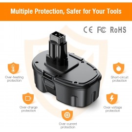 3.7Ah 18V DC9096 DC9098 Replacement Battery Compatible with Dewalt 18V XRP DC9098 DC9099 DW9095 DW9096 DW9098 DE9038 Cordless Power Tools Battery-2Packs