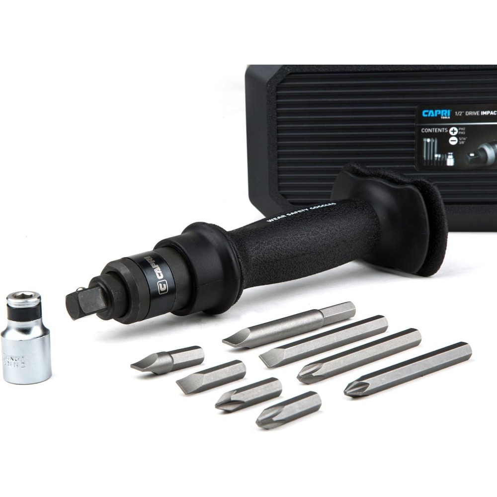 Capri Tools Premium Impact Driver Set, Manual Reversible, for Brake Caliper Screws, 1/2 Drive, Screwdriver