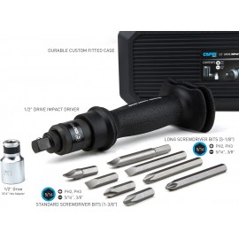 Capri Tools Premium Impact Driver Set, Manual Reversible, for Brake Caliper Screws, 1/2 Drive, Screwdriver