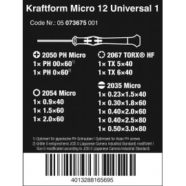 Wera 05347107001 Kraftform Kompakt VDE 60 i/62 i/65 Changeable Blade - Silver (18-Piece) & 73675 Kraftform Micro Precision Screwdriver Set, 12 Pieces