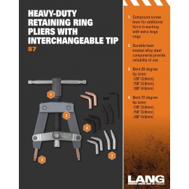 A & E Hand Tools Lang Tools 87 Heavy Duty Pliers with Tip Kit, Silver