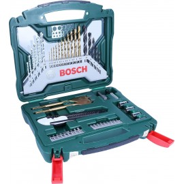 Bosch Electric Combi Drill EasyImpact 600 (600 W, in Carrying Case) & 50-Pieces X-Line Titanium Drill and Screwdriver Bit Set (for Wood, Masonry and Metal, Accessories Drills)