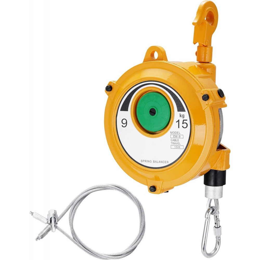 Spring Balancer 9~15kg(20~33lbs) Retractable Spring Tool Balancer Balancer Retractor with 1.5m Wire Rope Hanging Holding Equipment
